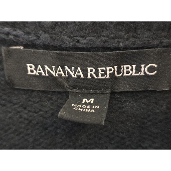 Banana Republic Cardigan Womens M Sweater Black Merino Wool Knit Oversized Warm - Picture 4 of 9